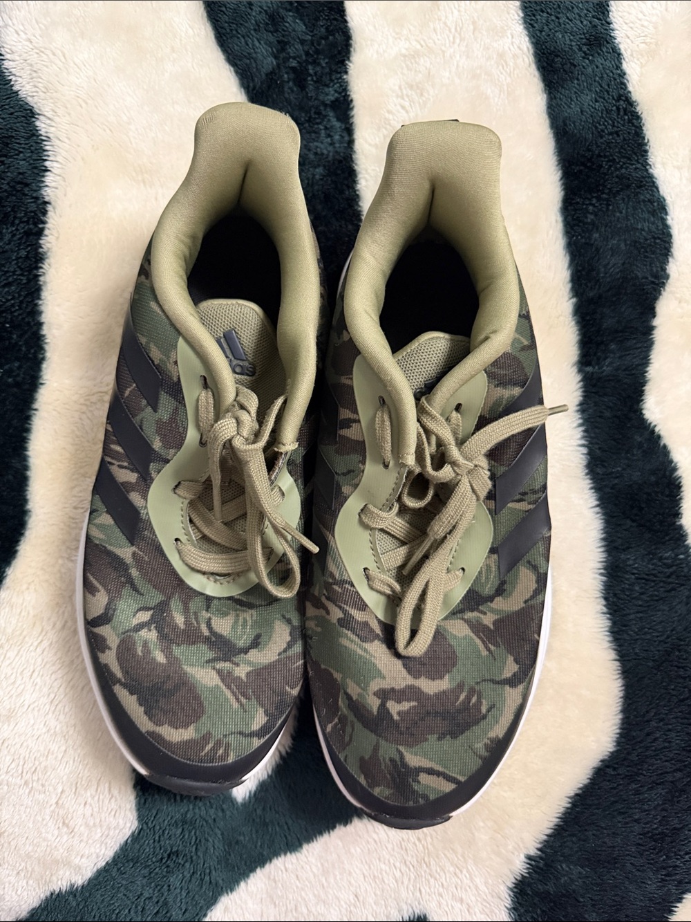 adidas Kids Camouflage Sneakers in Olive and Black